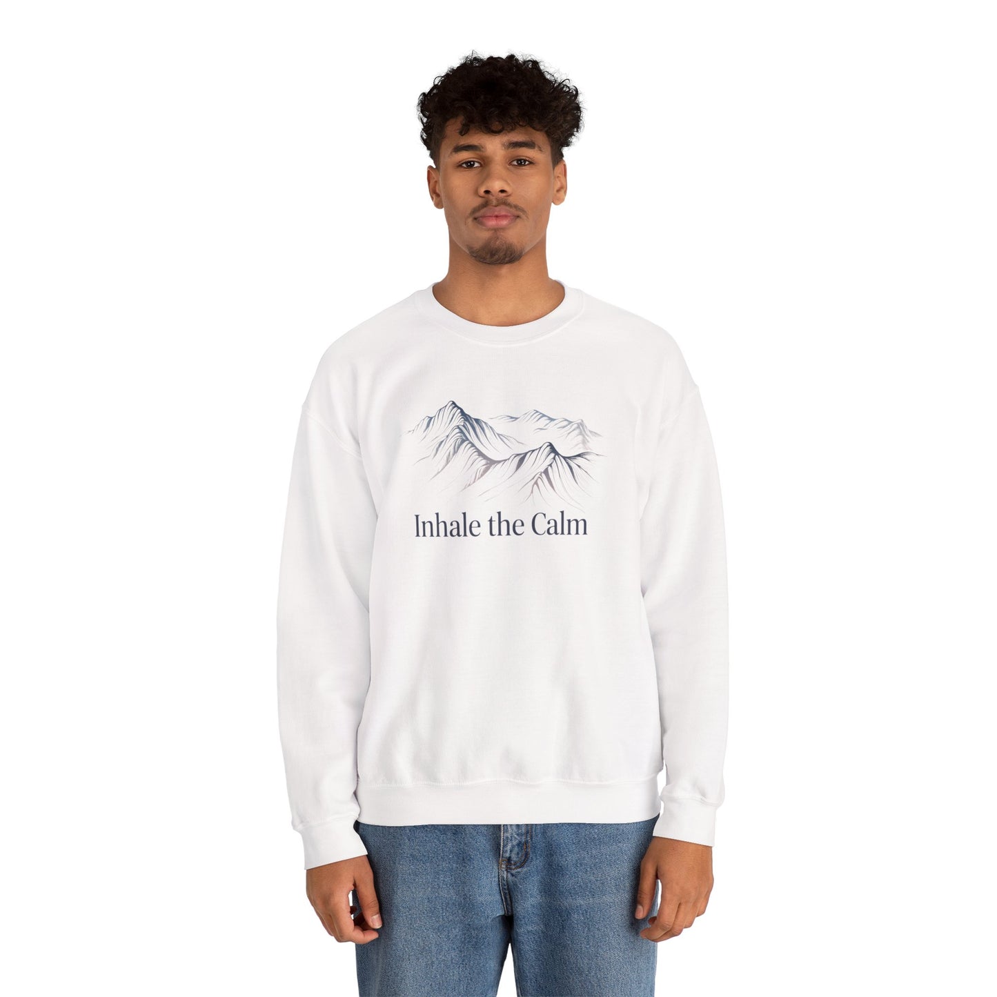 Inhale the Calm – Mountain Sketch Comfort Sweatshirt