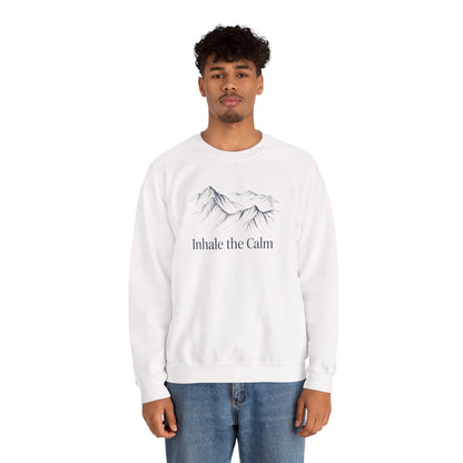 Inhale the Calm – Mountain Sketch Comfort Sweatshirt