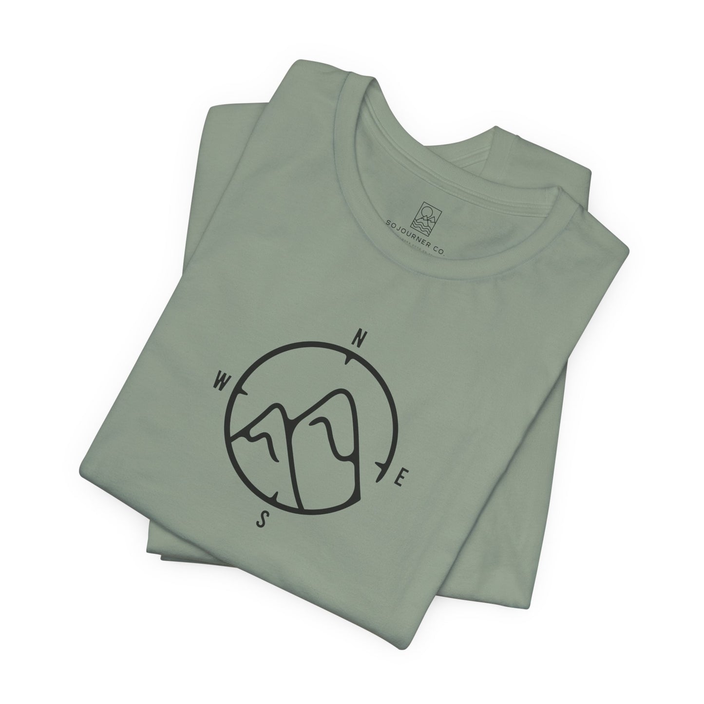 Mountain Compass Tee – Minimalist Nature Navigation
