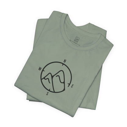 Mountain Compass Tee – Minimalist Nature Navigation