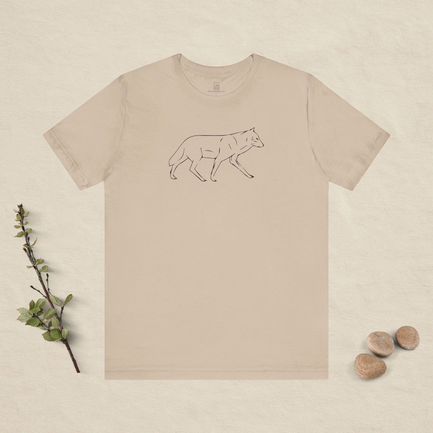 The Quiet Path – Minimalist Wolf Line Art Tee