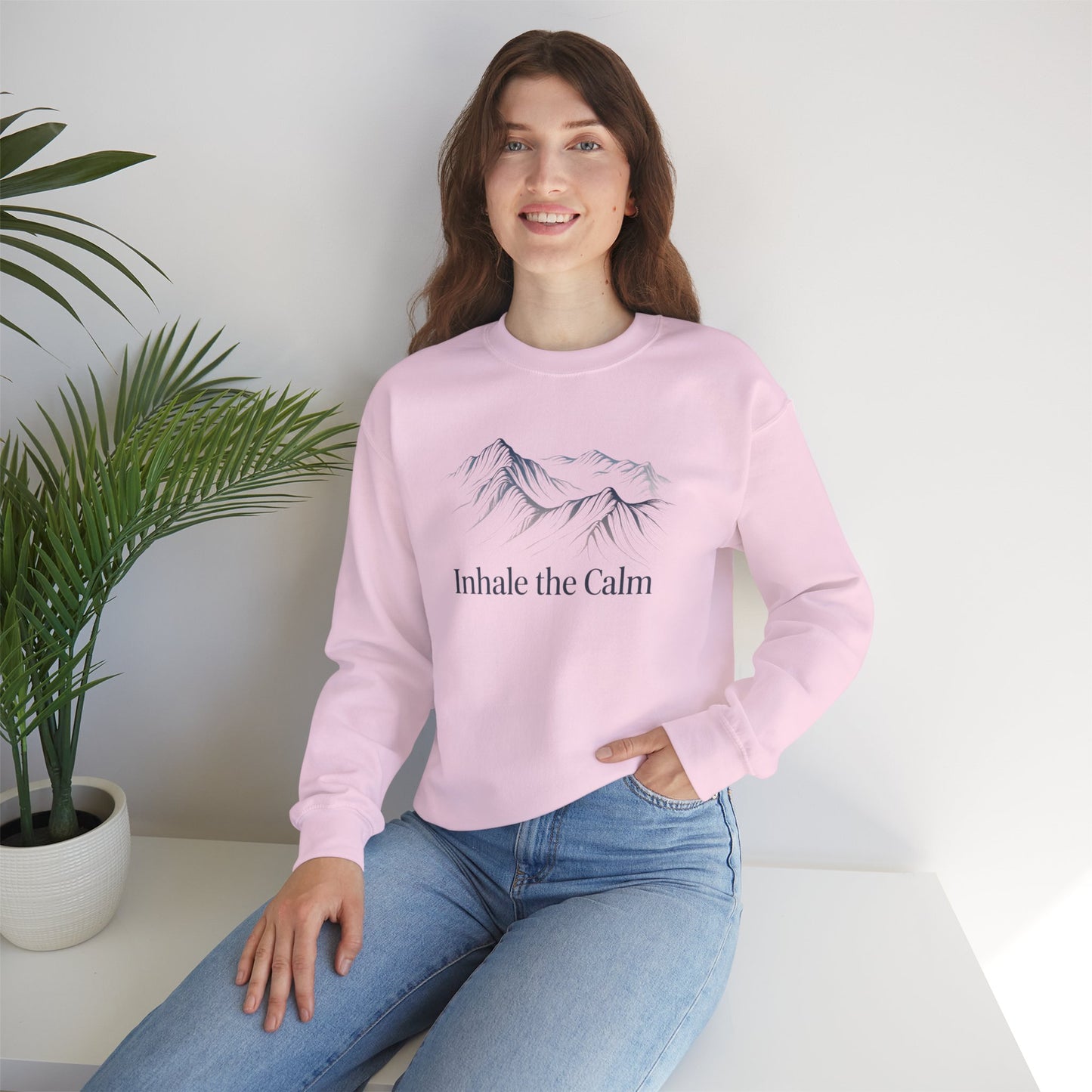 Inhale the Calm – Mountain Sketch Comfort Sweatshirt