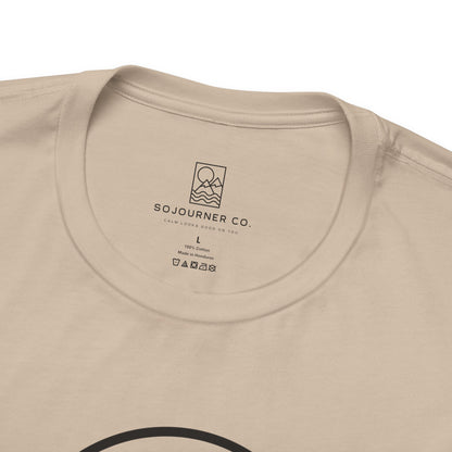 Coastal Circle Tee – Palm & Waves Minimalist Design