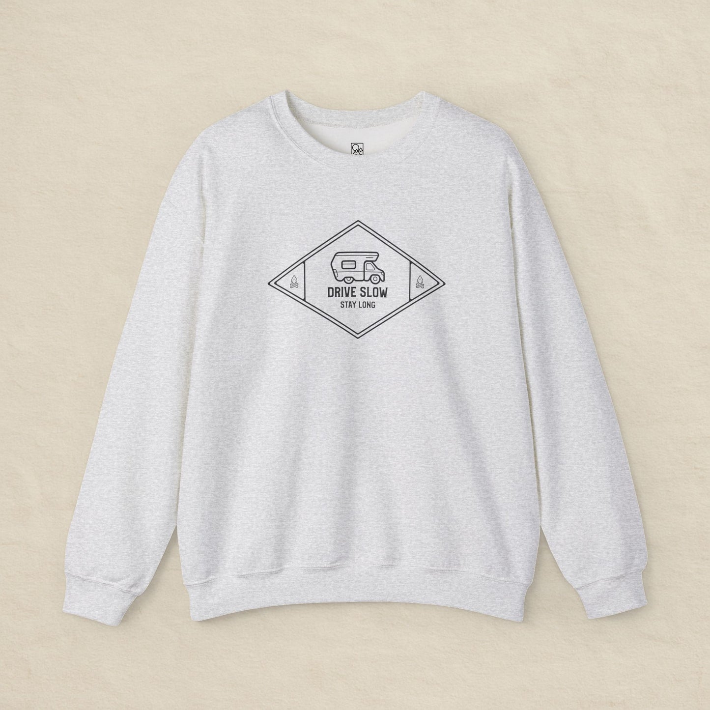 Drive Slow, Stay Long – Minimal Camper Sweatshirt
