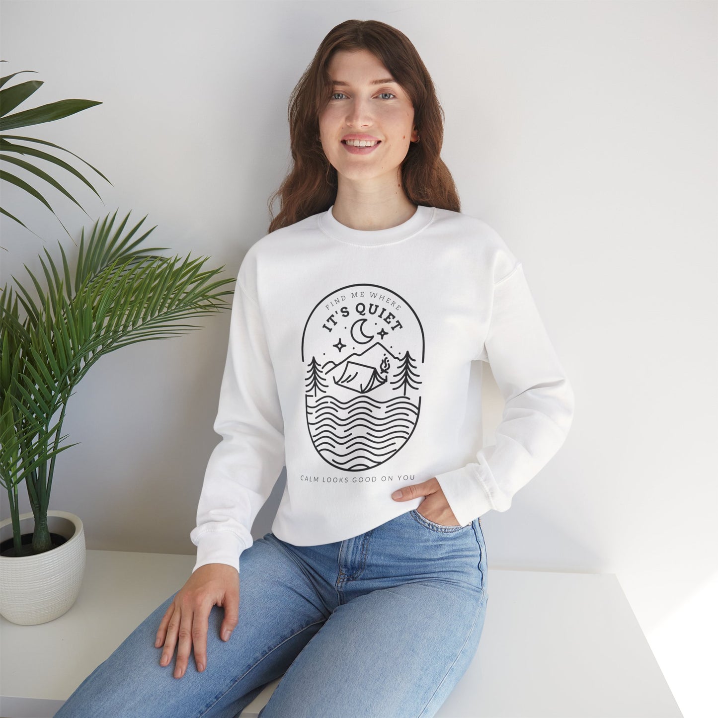 Find Me Where It’s Quiet – Minimal Outdoor Sweatshirt