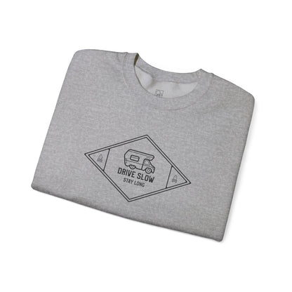 Drive Slow, Stay Long – Minimal Camper Sweatshirt