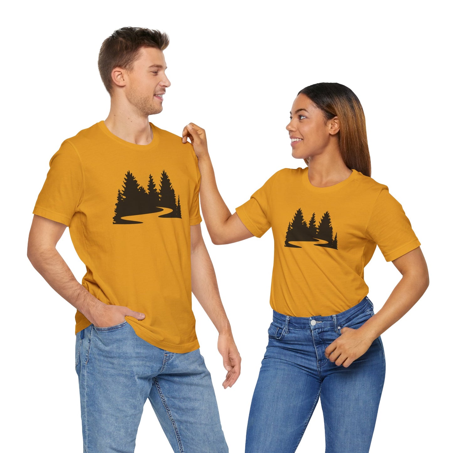 Winding Pines Tee – Bold Minimalist Forest Design