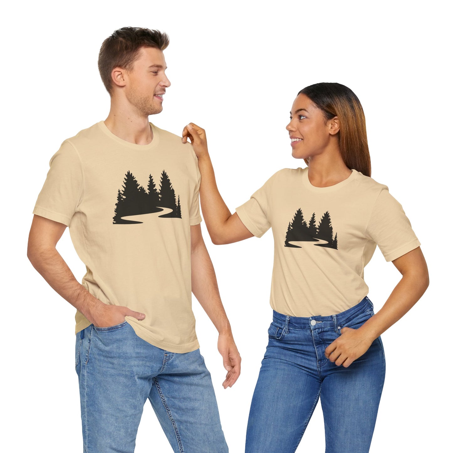 Winding Pines Tee – Bold Minimalist Forest Design