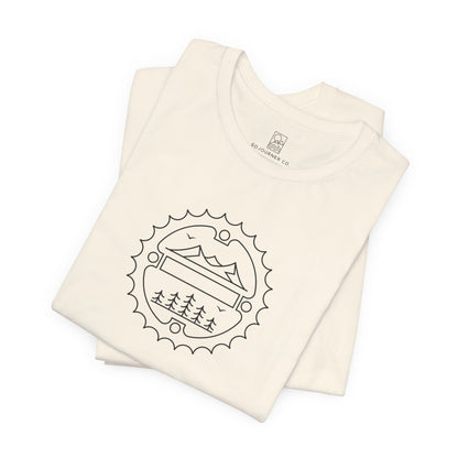 Trail Gear Tee – Minimalist Mountain Bike Emblem