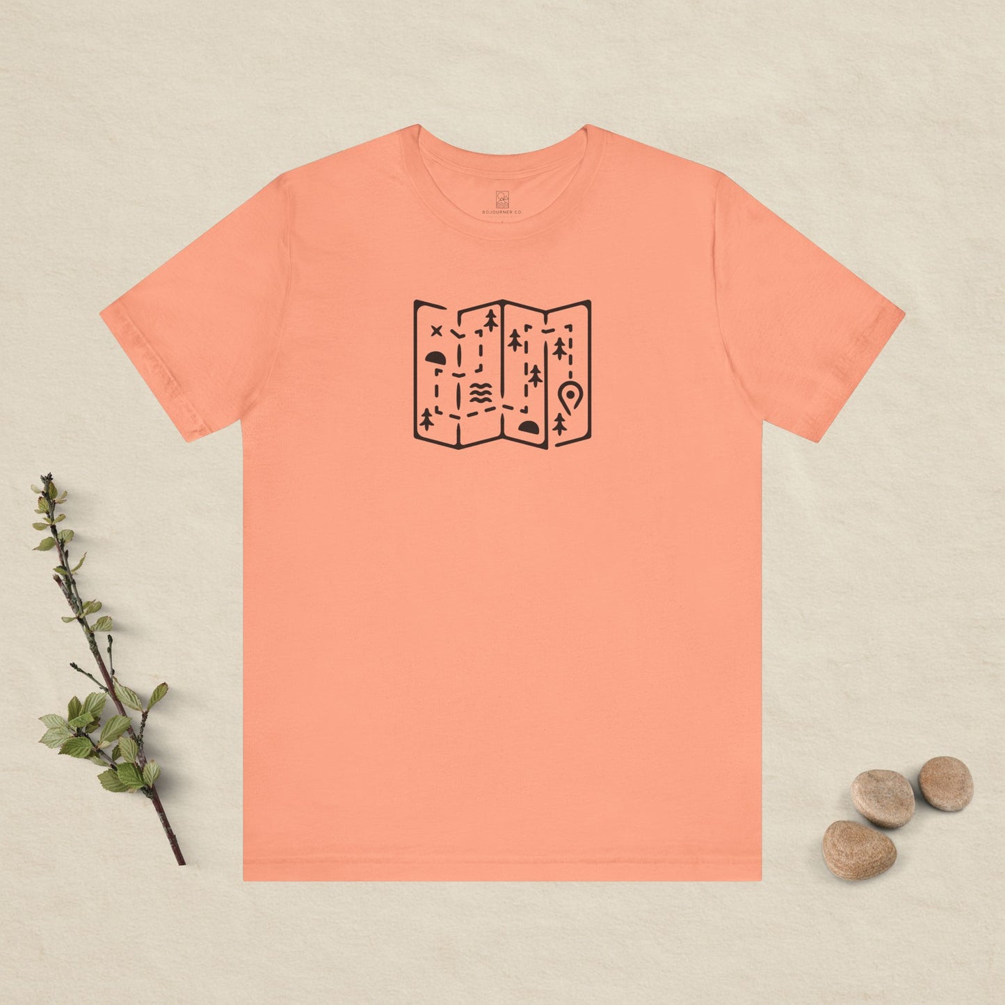Adventure Map Tee – Minimalist Line Art for Explorers