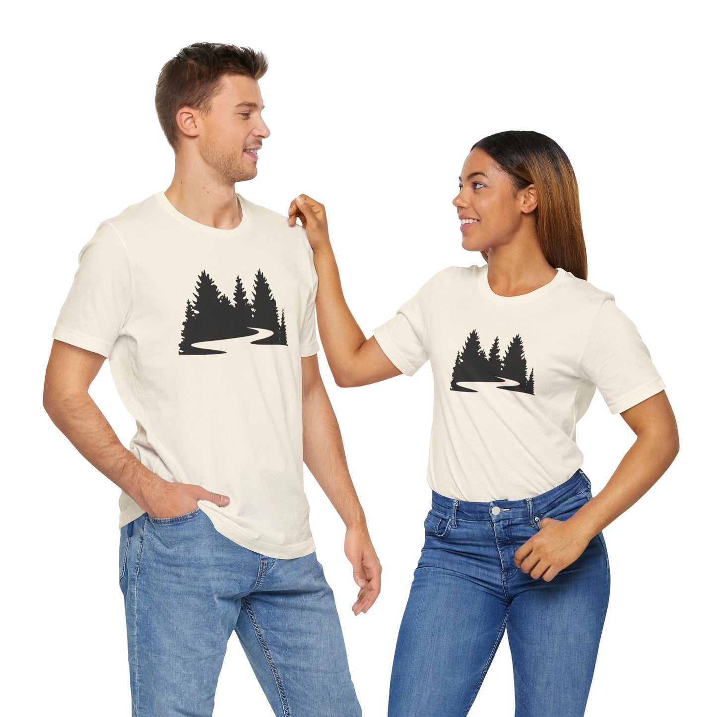 Winding Pines Tee – Bold Minimalist Forest Design