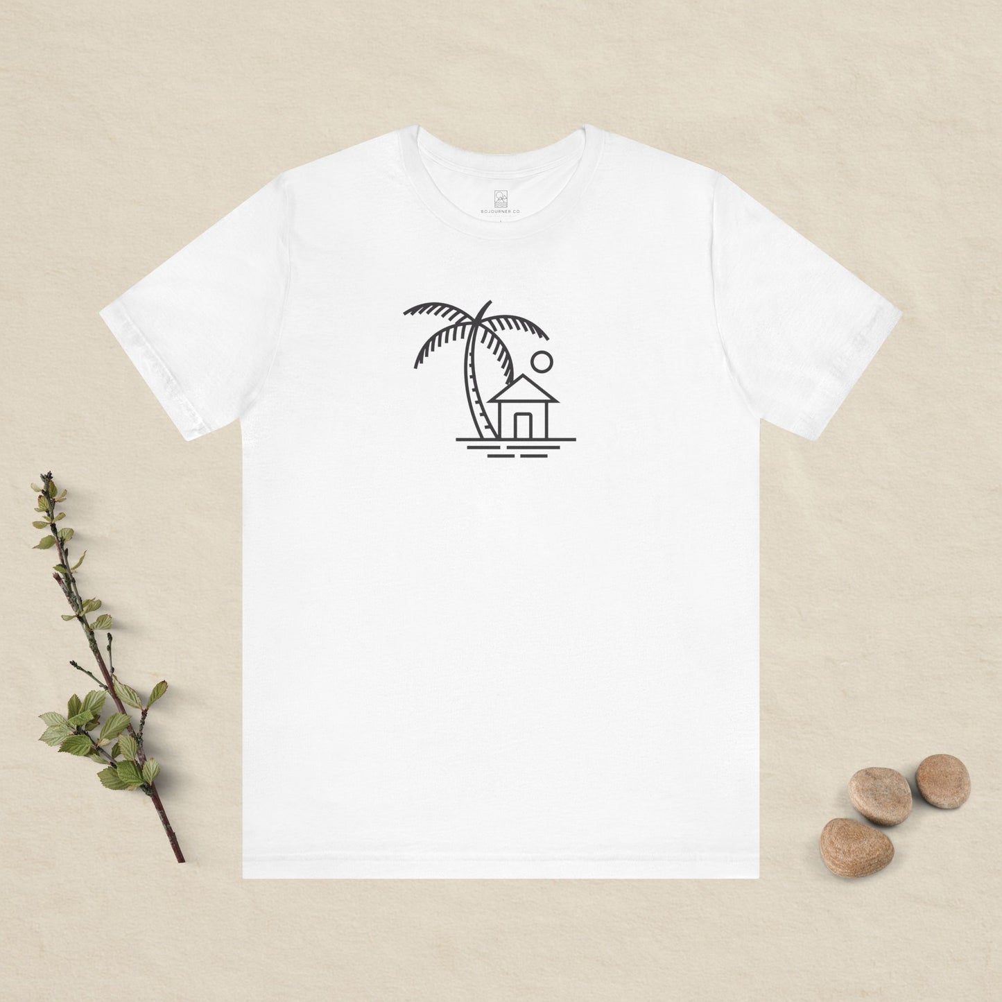 Palm & Hut Line Art T-Shirt
