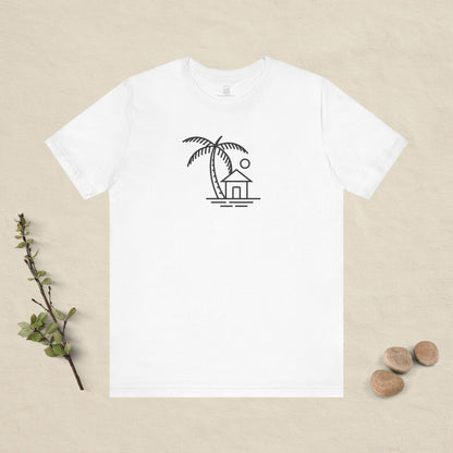 Palm & Hut Line Art T-Shirt