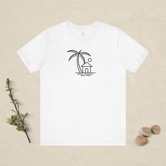 Palm & Hut Line Art T-Shirt