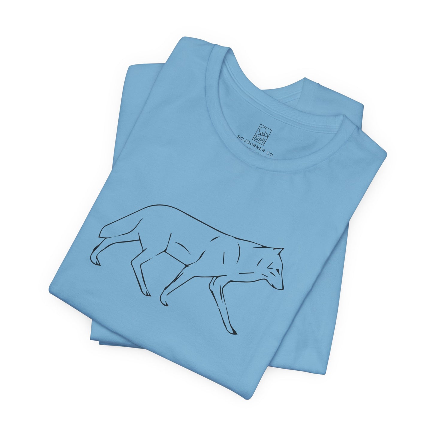 The Quiet Path – Minimalist Wolf Line Art Tee