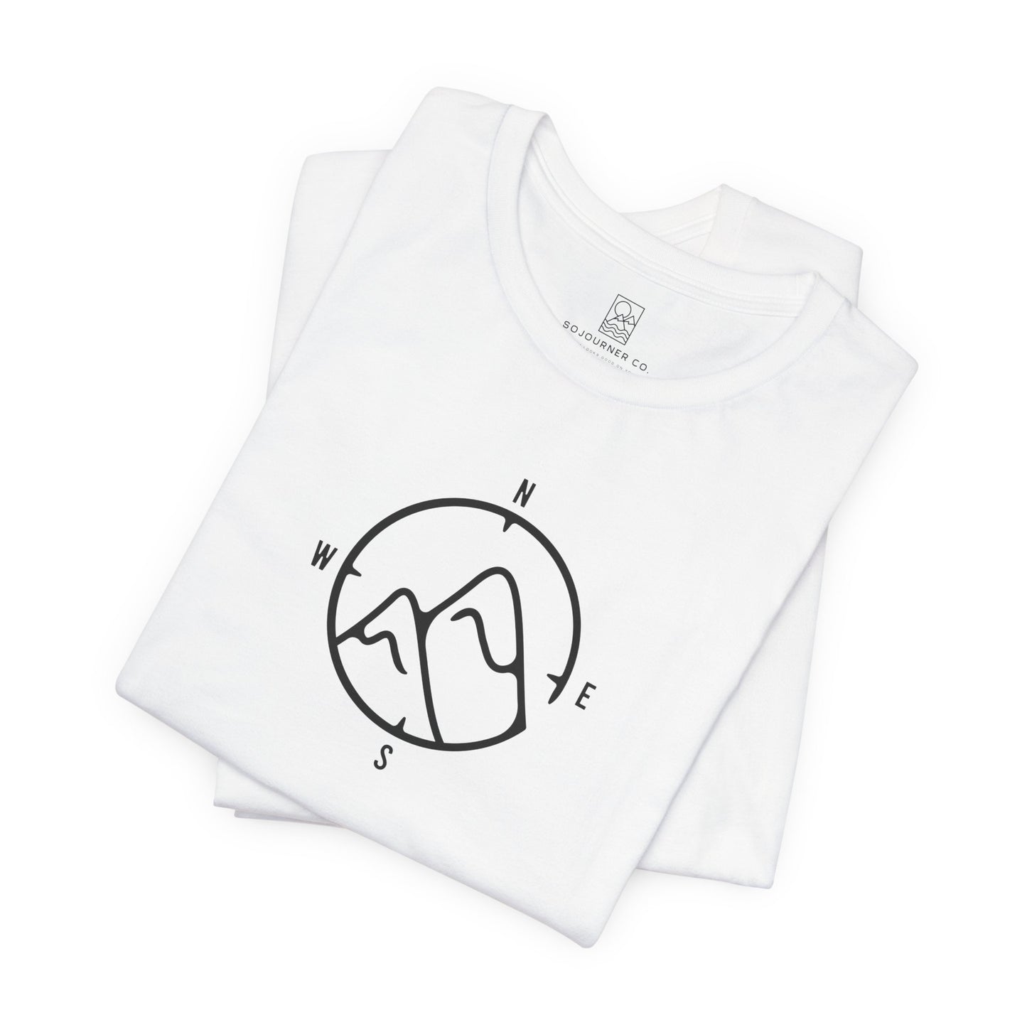 Mountain Compass Tee – Minimalist Nature Navigation