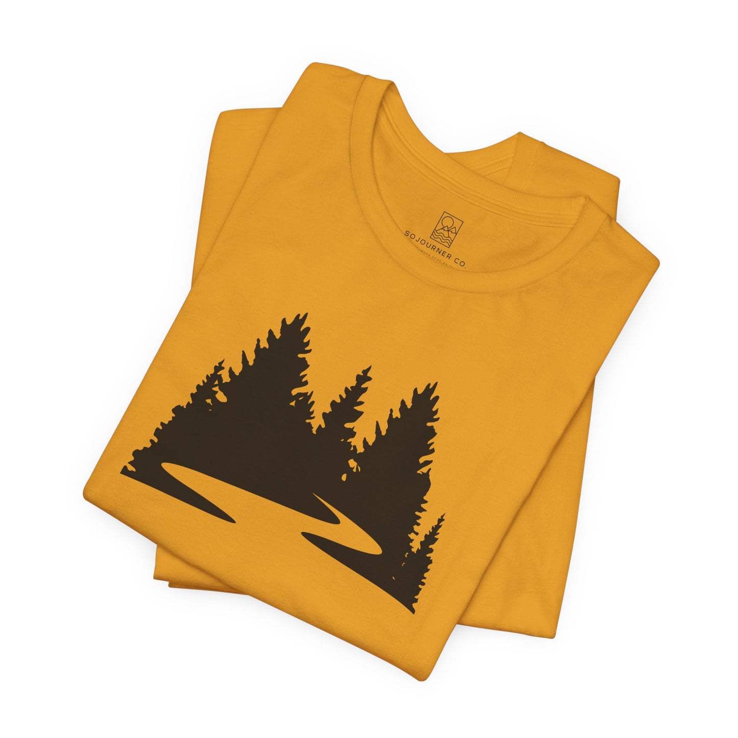 Winding Pines Tee – Bold Minimalist Forest Design