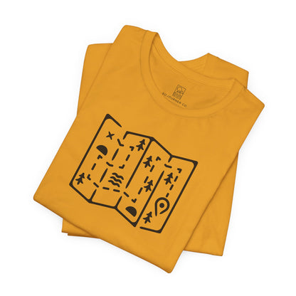 Adventure Map Tee – Minimalist Line Art for Explorers