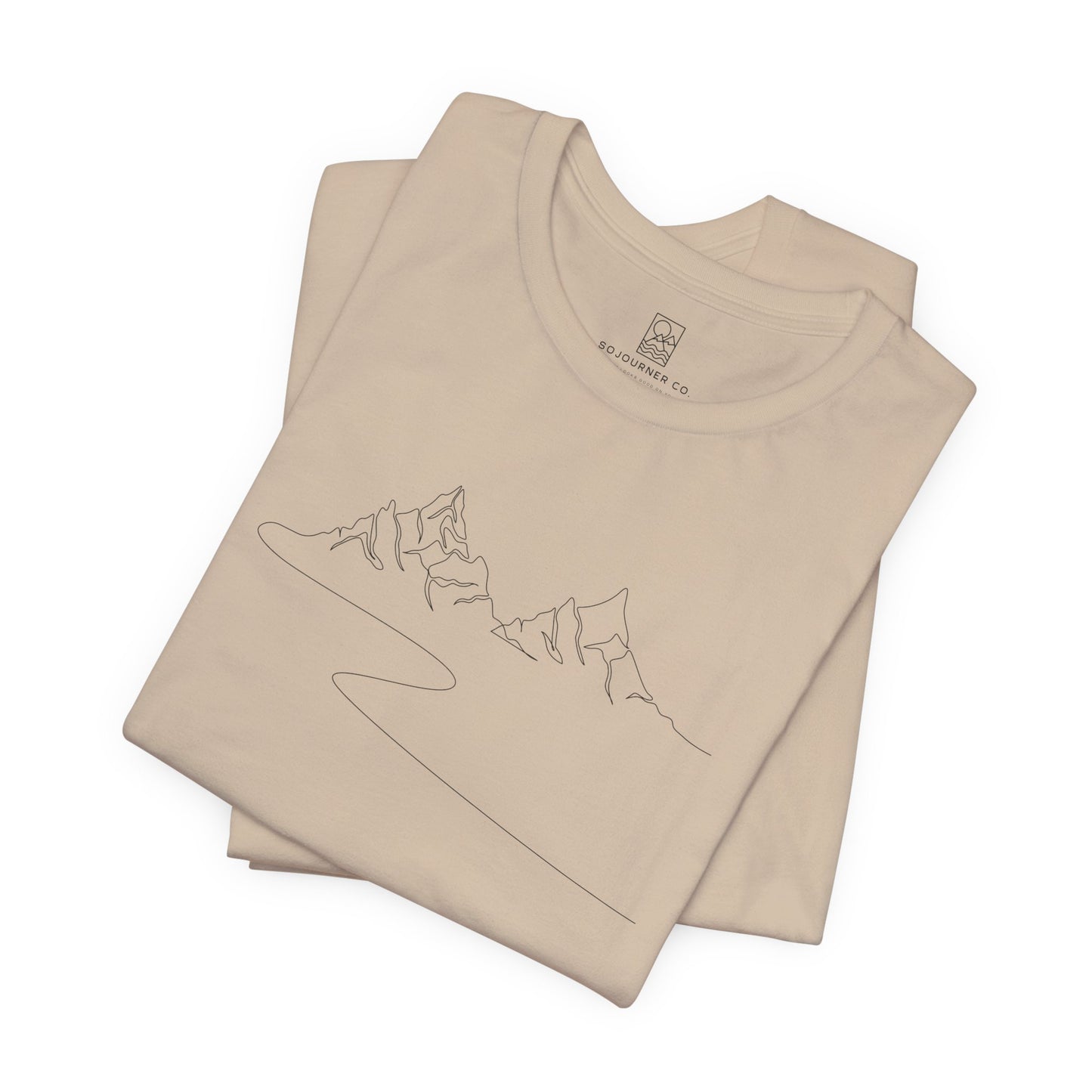 Single Line Mountain Tee – Unisex Minimalist Nature Shirt