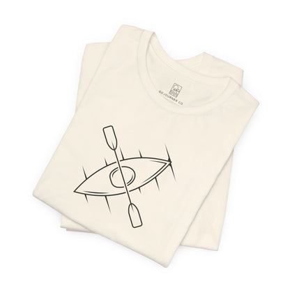 Kayak Journey Tee – Minimalist Paddle Line Art