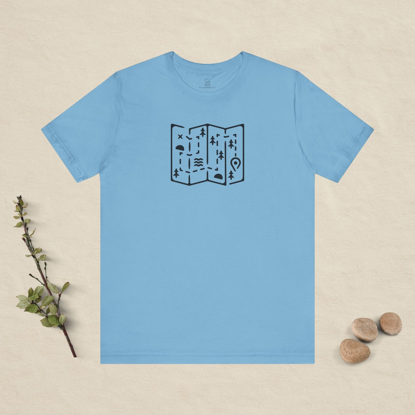 Adventure Map Tee – Minimalist Line Art for Explorers