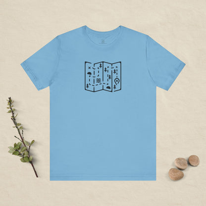 Adventure Map Tee – Minimalist Line Art for Explorers