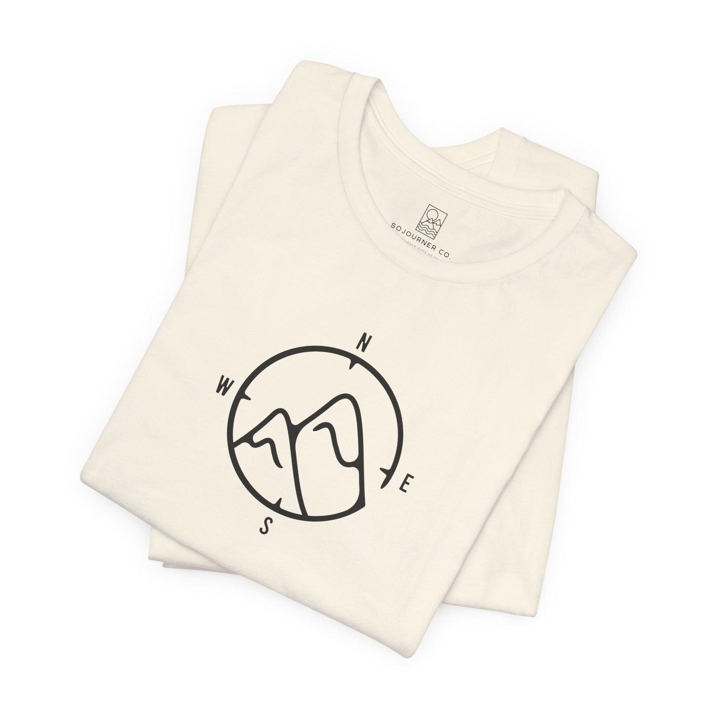 Mountain Compass Tee – Minimalist Nature Navigation