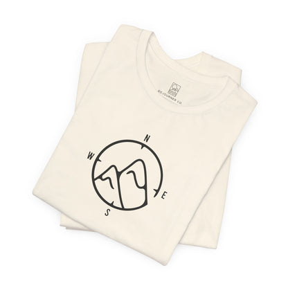 Mountain Compass Tee – Minimalist Nature Navigation