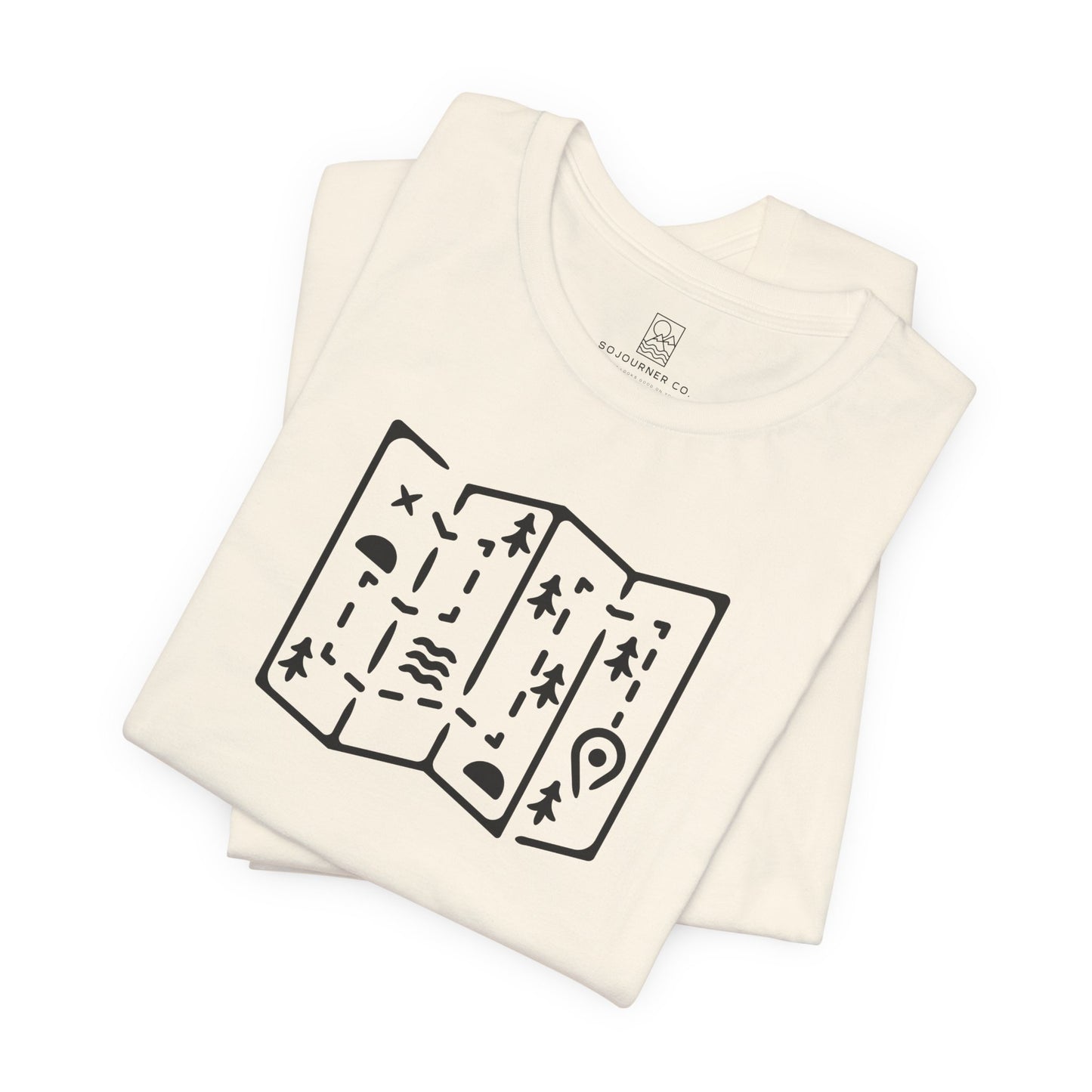 Adventure Map Tee – Minimalist Line Art for Explorers