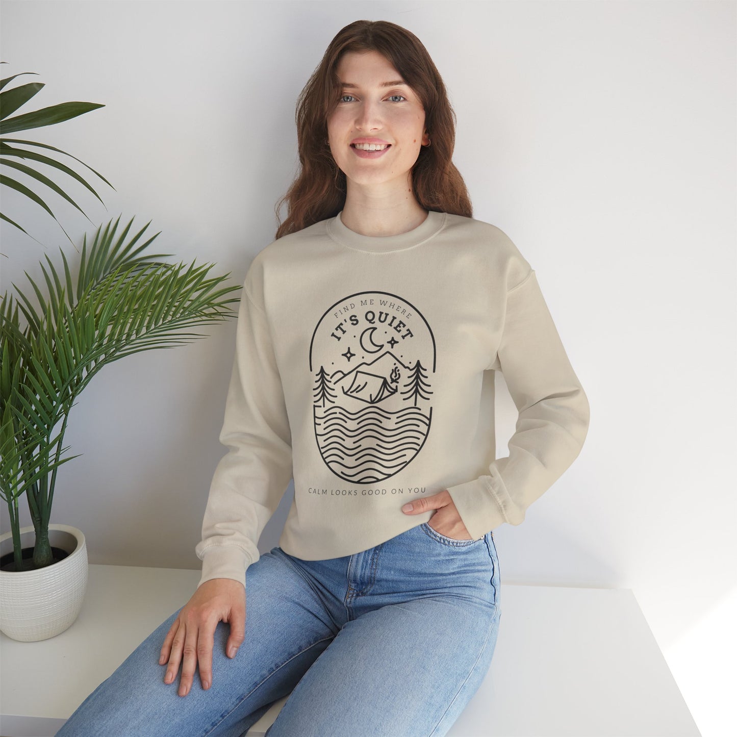 Find Me Where It’s Quiet – Minimal Outdoor Sweatshirt