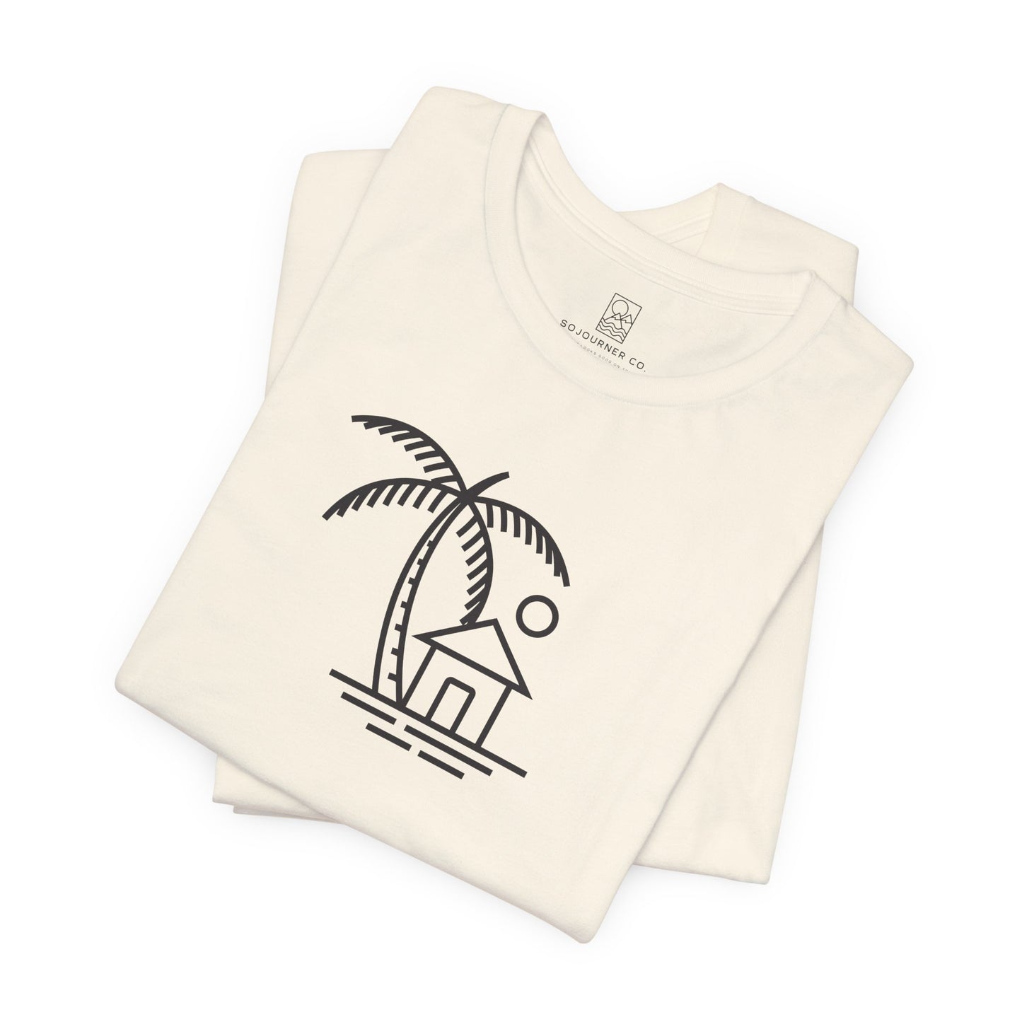 Palm & Hut Line Art T-Shirt