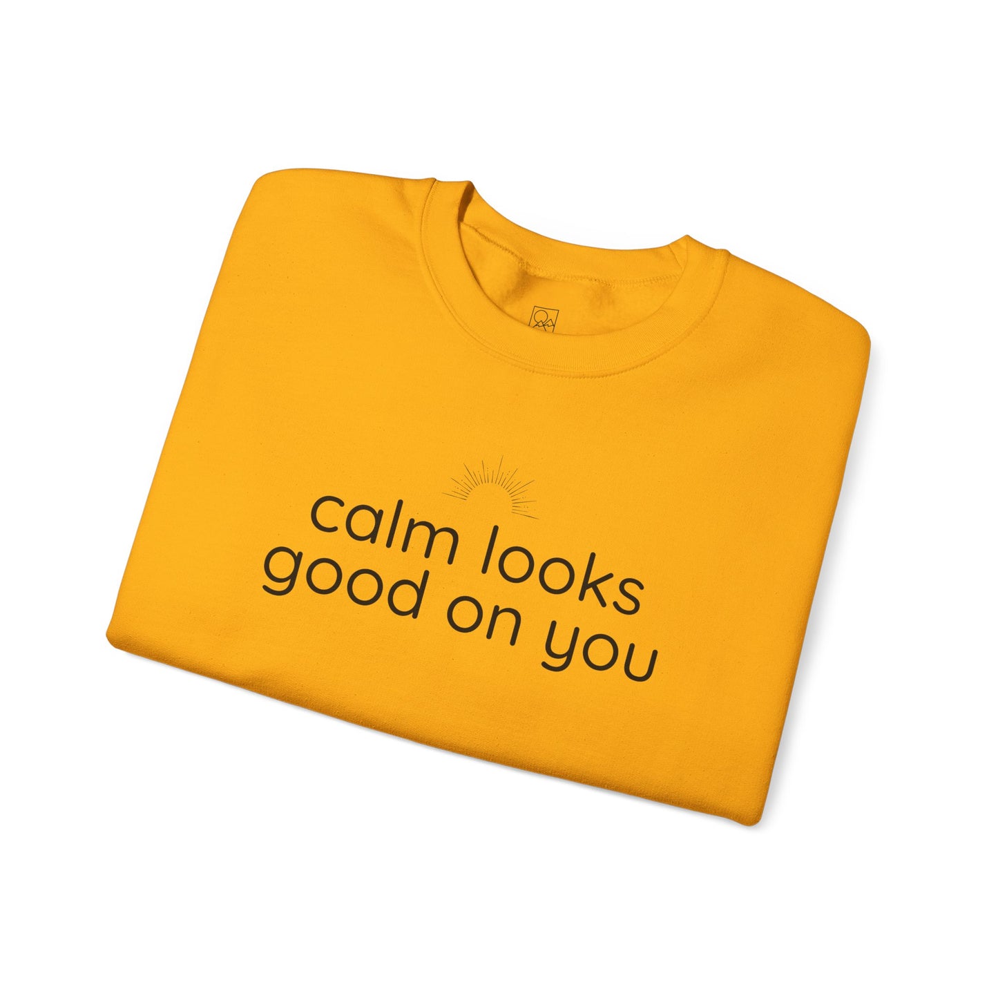 Calm Looks Good on You – Vertical Text Fleece Sweatshirt