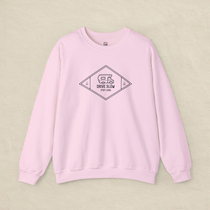 Drive Slow, Stay Long – Minimal Camper Sweatshirt