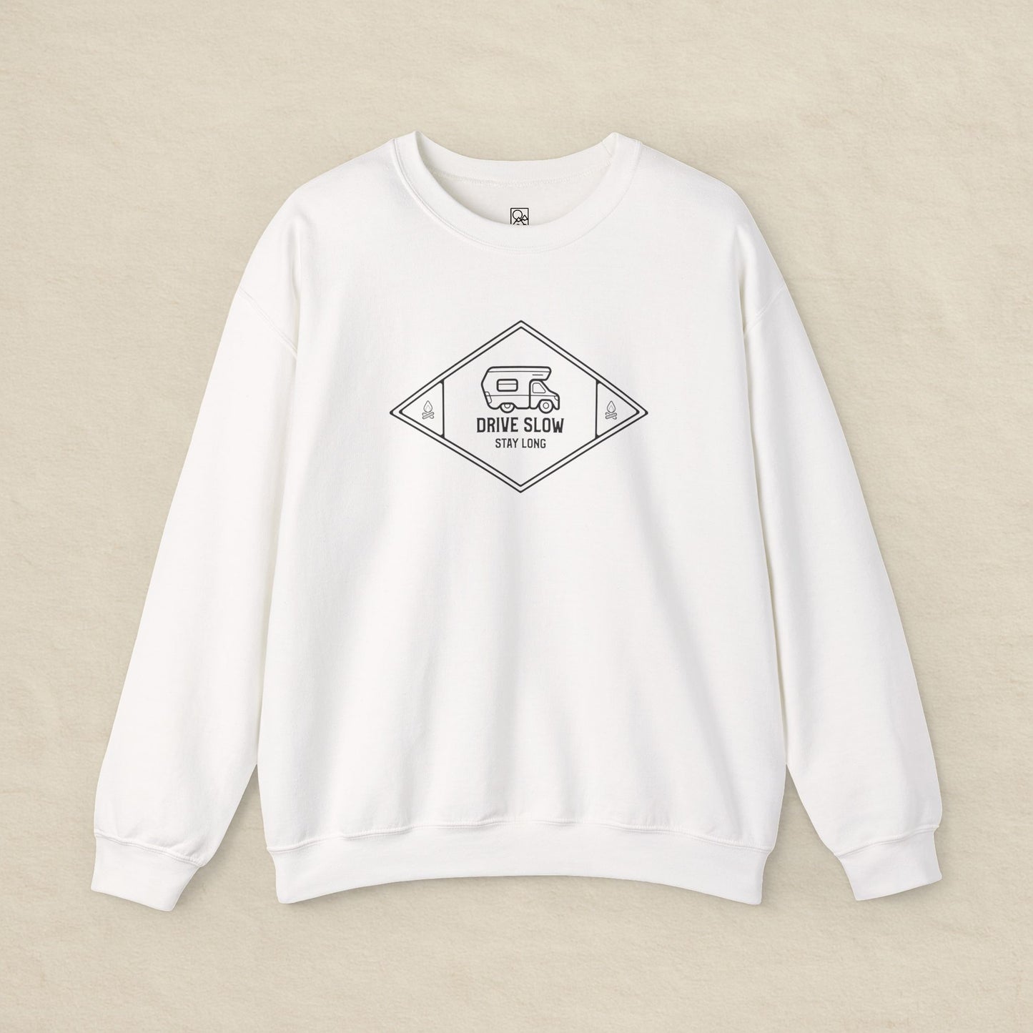 Drive Slow, Stay Long – Minimal Camper Sweatshirt
