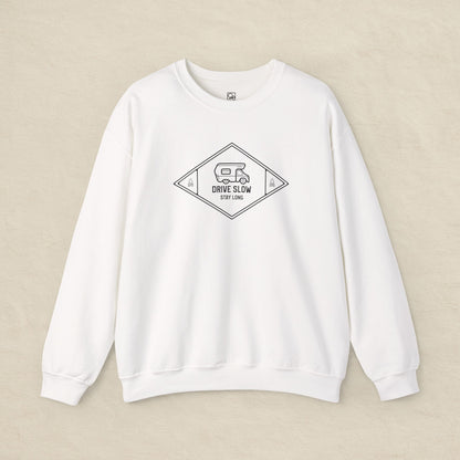 Drive Slow, Stay Long – Minimal Camper Sweatshirt