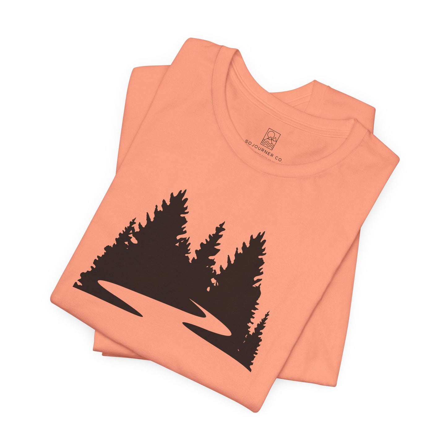 Winding Pines Tee – Bold Minimalist Forest Design