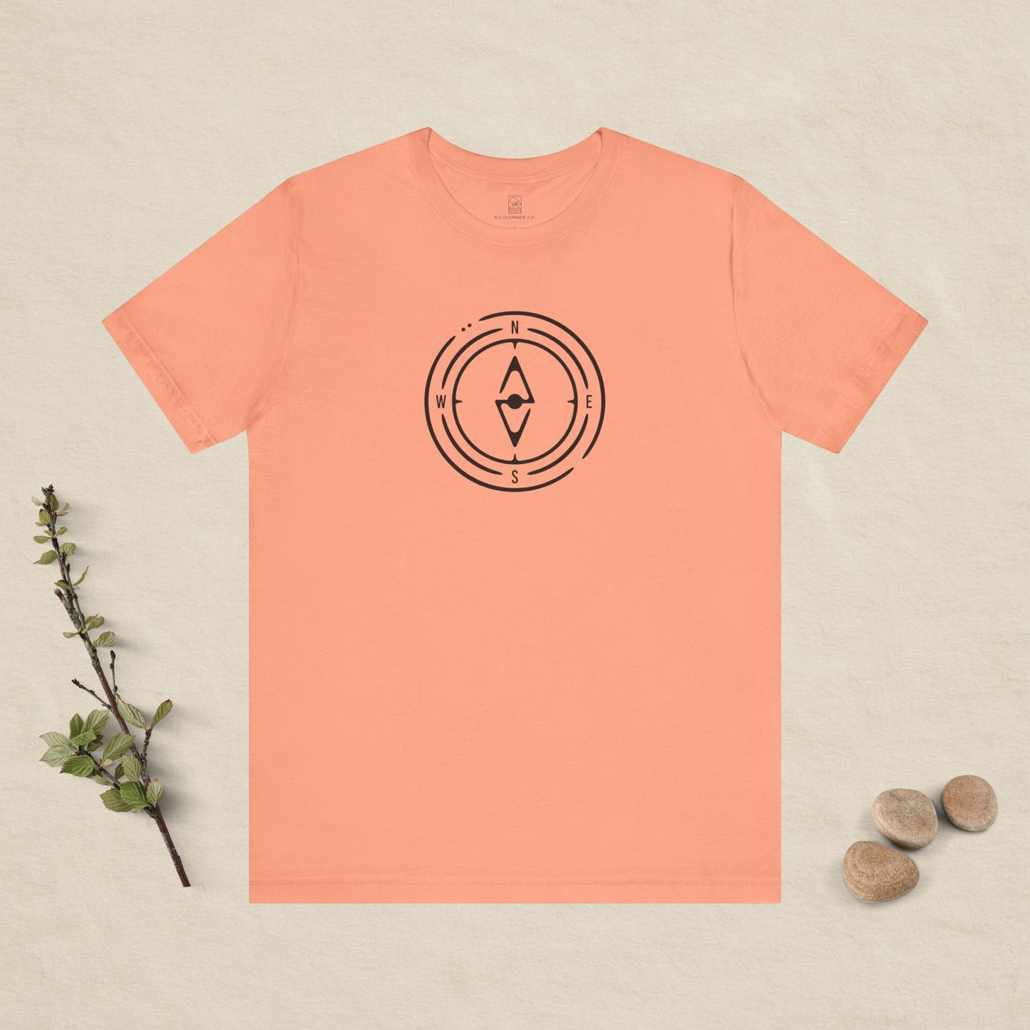 The Compass Tee – Minimalist Direction Line Art