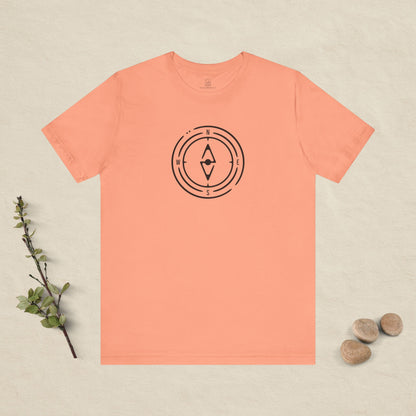 The Compass Tee – Minimalist Direction Line Art