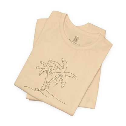 Minimalist Palm Tee – Coastal Calm Line Art