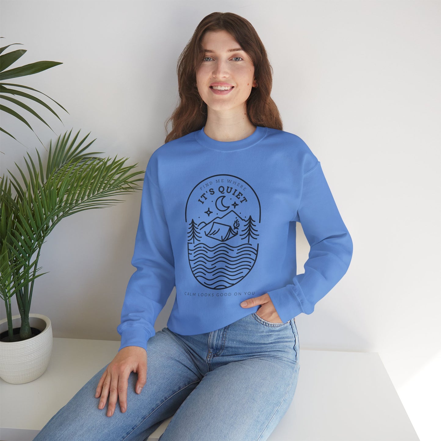 Find Me Where It’s Quiet – Minimal Outdoor Sweatshirt