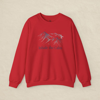 Inhale the Calm – Mountain Sketch Comfort Sweatshirt