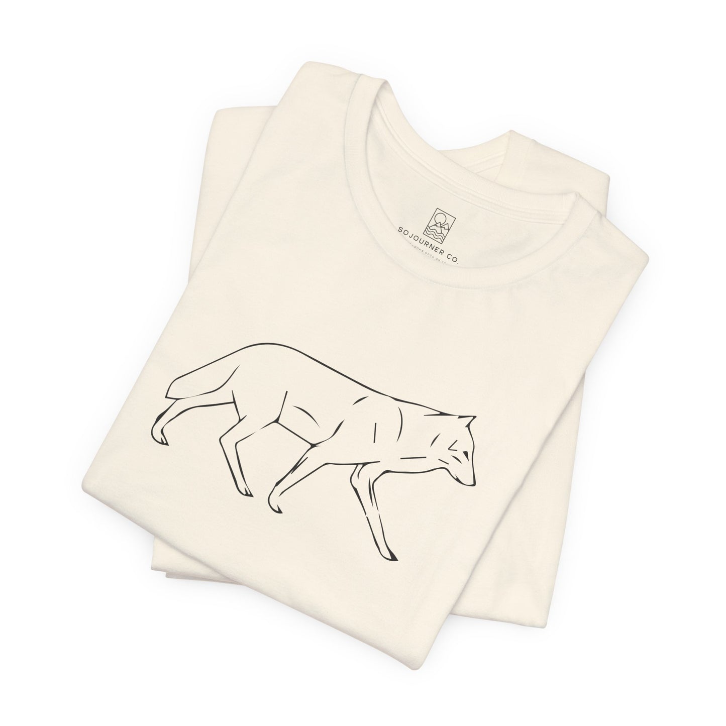 The Quiet Path – Minimalist Wolf Line Art Tee