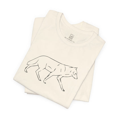 The Quiet Path – Minimalist Wolf Line Art Tee