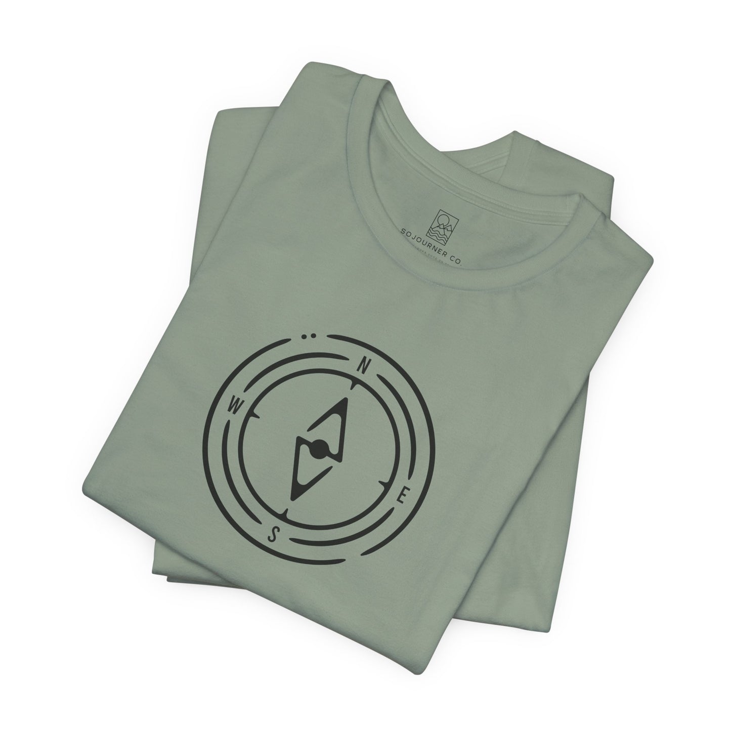 The Compass Tee – Minimalist Direction Line Art