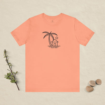Palm & Hut Line Art T-Shirt