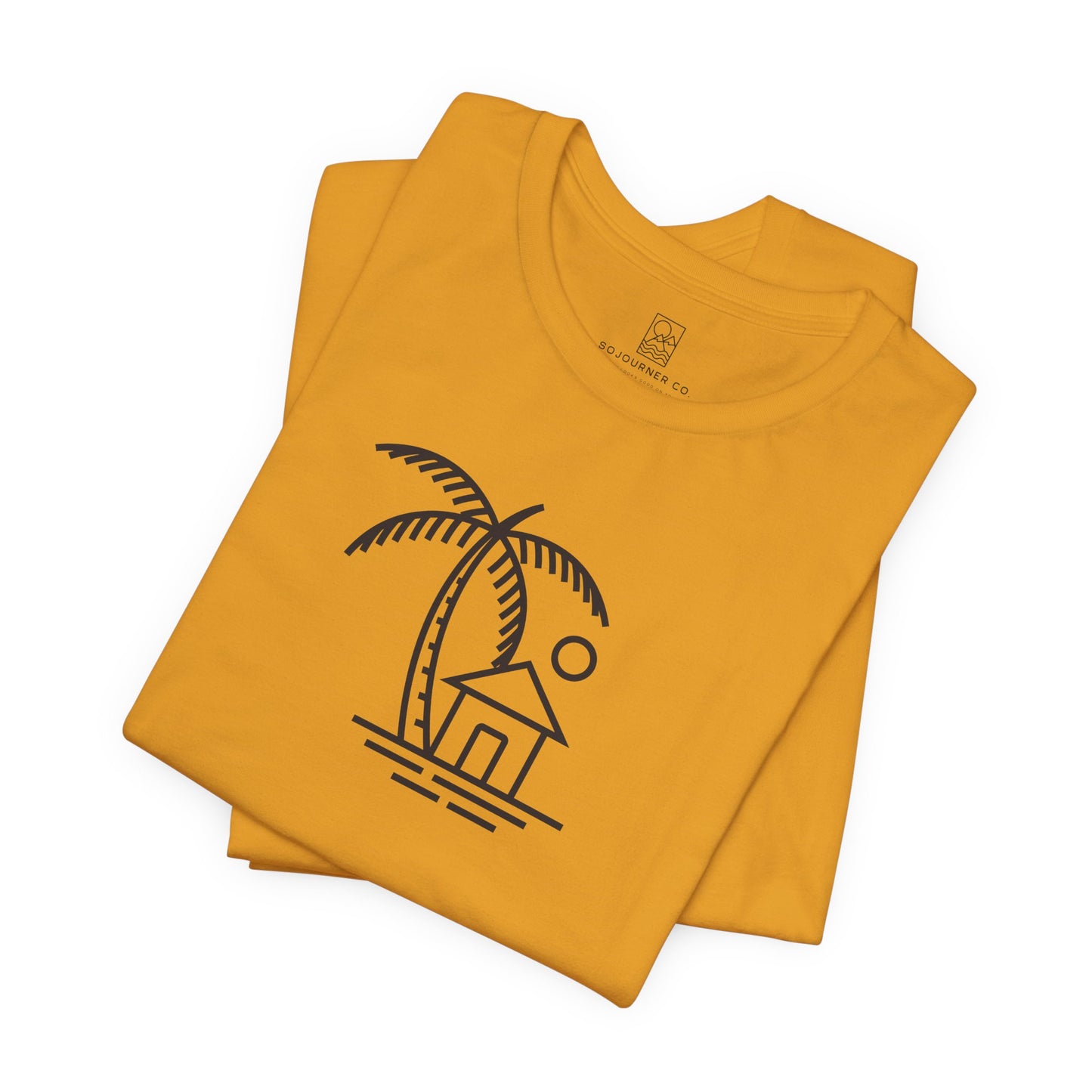 Palm & Hut Line Art T-Shirt