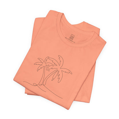 Minimalist Palm Tee – Coastal Calm Line Art