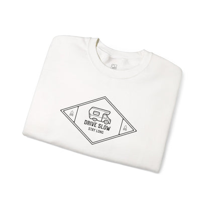 Drive Slow, Stay Long – Minimal Camper Sweatshirt