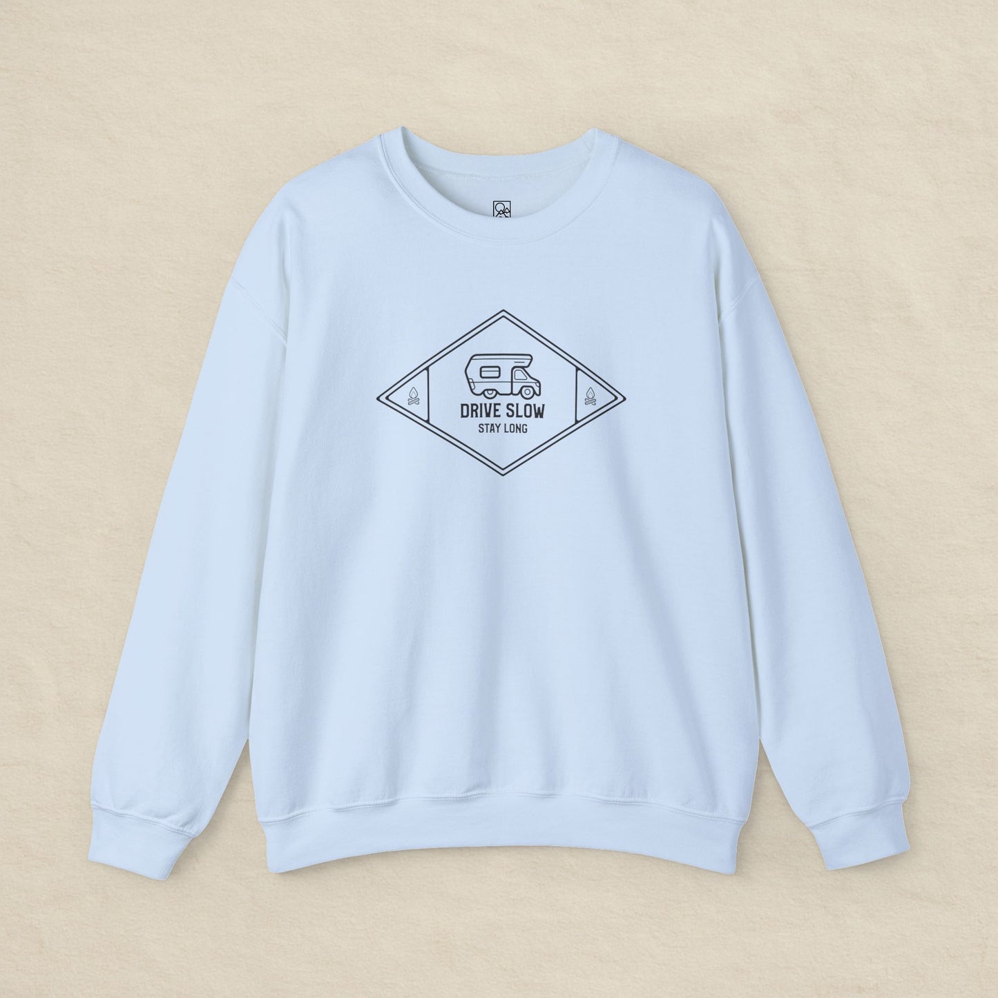 Drive Slow, Stay Long – Minimal Camper Sweatshirt