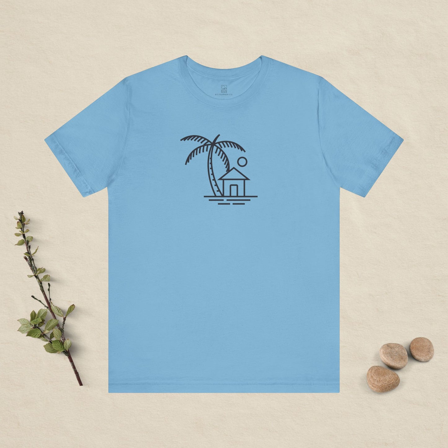 Palm & Hut Line Art T-Shirt
